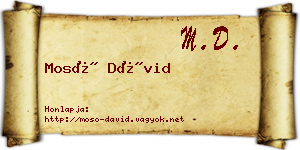 Mosó Dávid névjegykártya